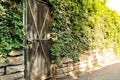 Garden Rustic Entrance Gate Door Residential Home Wall Bricks Ex Royalty Free Stock Photo
