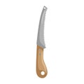 Garden saw on white background isolated. Hacksaw with wooden handle in style flat. Garden tool Royalty Free Stock Photo