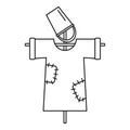 Garden scarecrow icon, outline style