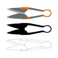 Garden scissors vector illustration flat style black silhouette Royalty Free Stock Photo