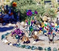 Garden Sculpture Display in Nevada Cactus Nursery Royalty Free Stock Photo