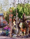 Garden Sculpture Display in Nevada Cactus Nursery Royalty Free Stock Photo