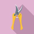Garden secateurs icon, flat style Royalty Free Stock Photo