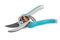 Garden secateurs. Pruning shears for cutting branches isolated on white background. Garden tool. File contains clipping path Royalty Free Stock Photo