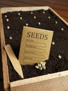 Garden seed bag with seeds