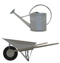 Garden set with wheelbarrow and ewer