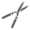 Garden shears glyph icon, farming and agriculture Royalty Free Stock Photo