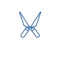 Garden shears line icon concept. Garden shears flat  vector symbol, sign, outline illustration. Royalty Free Stock Photo