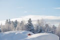 Garden shed buried under fresh deep snow Royalty Free Stock Photo