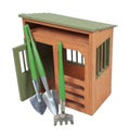 Garden Shed with Tools Royalty Free Stock Photo