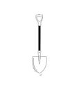 Garden shovel for earthworks. A tool for digging and transplanting plants. Gardening, a set of tools for planting