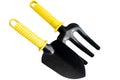 Garden shovel and fork isolated on white background Royalty Free Stock Photo