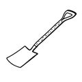 Shovel for earthworks. Garden shovel isolated on a white background. A tool for digging and replanting plants.Vector