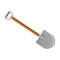 Garden Shovel or Spade as Metal Tool for Soil Cultivation Vector Illustration