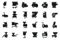 Garden shredder icons set simple vector. Wood tree cut Royalty Free Stock Photo