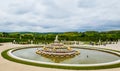 Garden side of Palais Versailles and Latona fountain, Paris Royalty Free Stock Photo
