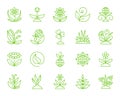 Garden simple color line icons vector set Royalty Free Stock Photo