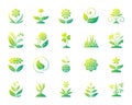 Garden simple gradient icons vector set Royalty Free Stock Photo