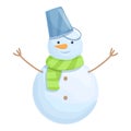 Garden snow man icon cartoon vector. Cute xmas man