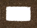 Garden soil texture frame background top view isolated on white Royalty Free Stock Photo