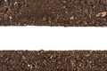 Garden soil texture frame background top view isolated on white Royalty Free Stock Photo