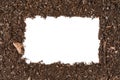 Garden soil texture frame background top view isolated on white Royalty Free Stock Photo