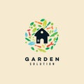 Green Garden House and Park maintenance Solution logo design vector inspiration Royalty Free Stock Photo