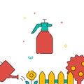 Garden sprayer, pulverizer filled line icon, simple vector illustration