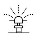 Garden sprinkler icon. Automatic lawn watering system vector ill