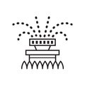 Garden Sprinkler Lawn Watering Line Art Icon