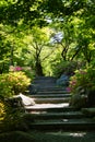 The garden stairway inside Tofuku-Ji temple. Kyoto Japan