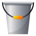 Garden steel bucket icon, cartoon style