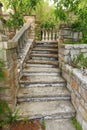 Garden Steps at an old Chapel. Royalty Free Stock Photo