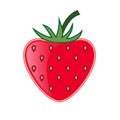 Garden strawberries flat color vector icon