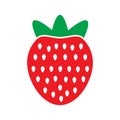 Garden strawberry fruit or strawberries flat color vector icon