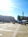 Garden Street and Moscow prospect in sunshine Saint-Petersburg