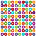 100 garden stuff icons set color