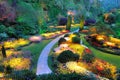 Garden summer night Royalty Free Stock Photo