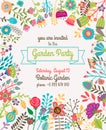 Garden or summer party invitation template poster Royalty Free Stock Photo