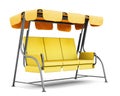 Garden swing with canopy on white background. 3d render