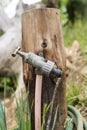 Garden tap showing running water Royalty Free Stock Photo