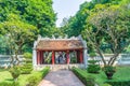 Garden of the Temple of Literature, it also known as Temple of Confucius in Hanoi. People can seen exploring around it.