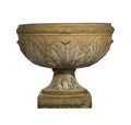 Garden terracotta Urn old antique isolated on white Royalty Free Stock Photo