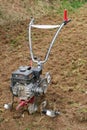 Garden tiller for field cultivating.