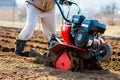 Garden tiller to work, closeup Royalty Free Stock Photo