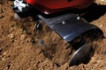 Garden tiller to work , detail Royalty Free Stock Photo