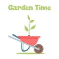 Garden Time. Spring banner. flat Vector illustration Royalty Free Stock Photo