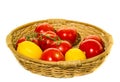 Garden tomatoes basket Royalty Free Stock Photo