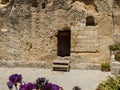 The Garden Tomb, entrance to the tomb in Jerusalem, Israel Royalty Free Stock Photo