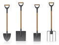Garden tool shovel and pitchfork vector illustrati Royalty Free Stock Photo